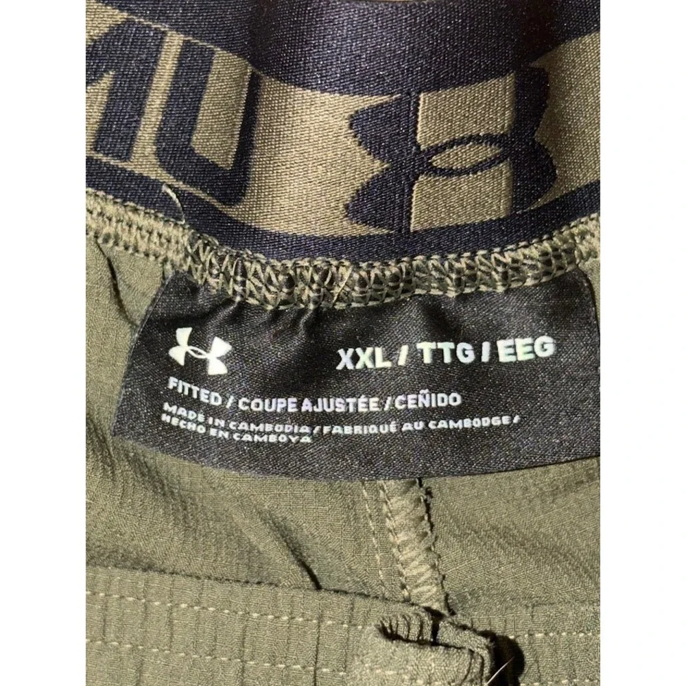 Under Armour Mens XXL Olive Green Fitted Athletic Training Gym Shorts O0485